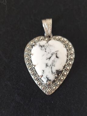 Artisan Crafted White Buffalo Turquoise Heart Shaped Pendant